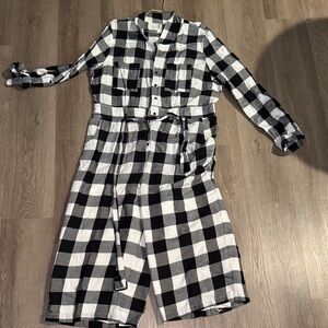 Truth Black and White Buffalo Plaid Jumpsuit
